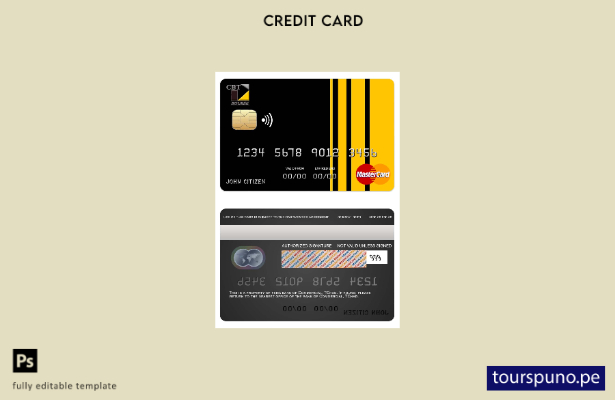 listo para imprimir Plantilla de mastercard TChad del banco comercial de Chad